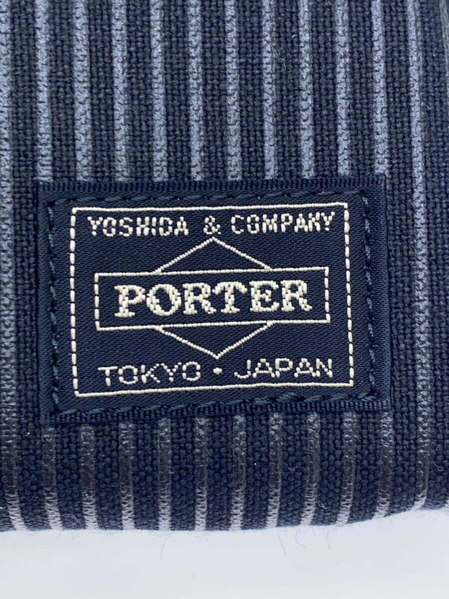 【中古】PORTER◆ドローイングコイン&キーケース/キャンバス/BLK/ストライプ/メンズ/650-09782【服飾雑貨他】