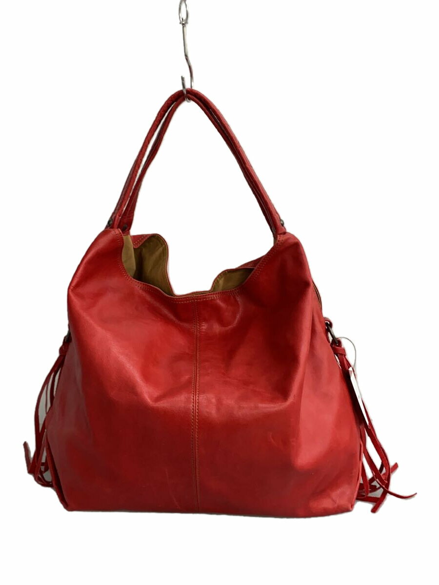 【中古】DAKOTA◆トートバッグ/レザー/RED/無地【バッグ】