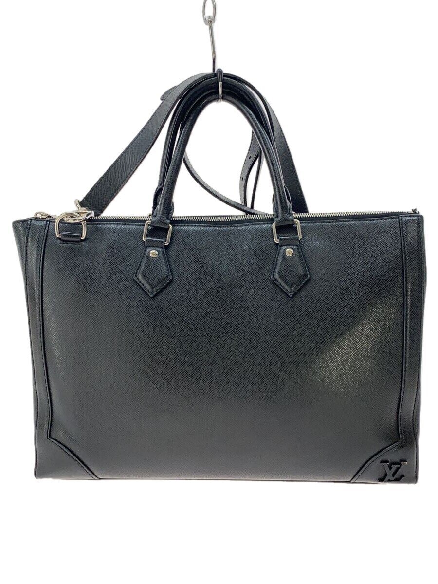 【中古】LOUIS VUITTON◆スリム・ブリーフケース_タイガ/レザー/BLK/無地【バッグ】
