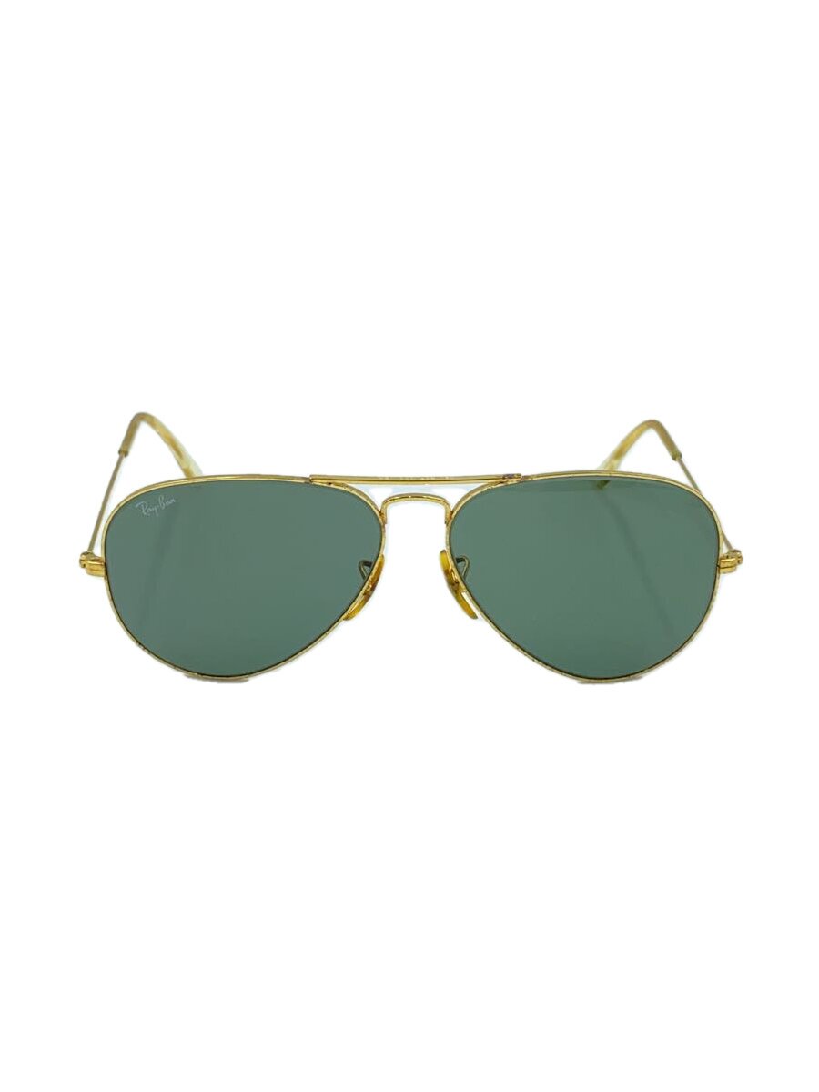 【中古】Ray-Ban◆サングラス/ティアドロップ/チタン/GLD/GRN/メンズ/L0205【服飾雑貨他】