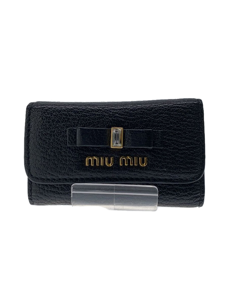 美品 MIUMIU ミュウミュウ キーケース ブラック リボン ロゴ レザー 楽天市場】miumiu キーケース(カラーブラック)(バッグ・小物