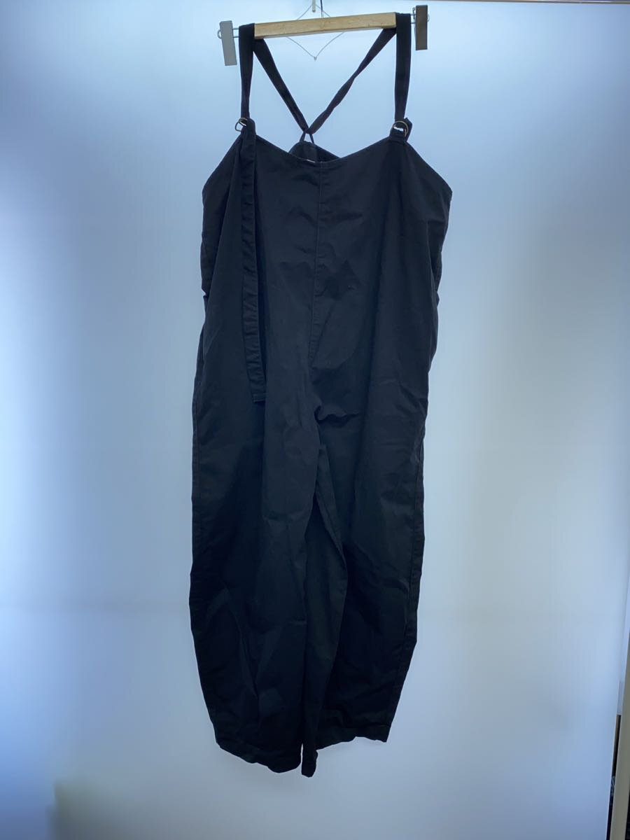 【中古】Brocante◆綿麻ツイルサロペット/オーバーオール/2/コットン/BLK/33-282T【レディースウェア】
