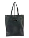 【中古】DIESEL◆オーバルD/HOLI-Dトートバッグ/フェイクレザー/ブラック/黒/無地【バッグ】