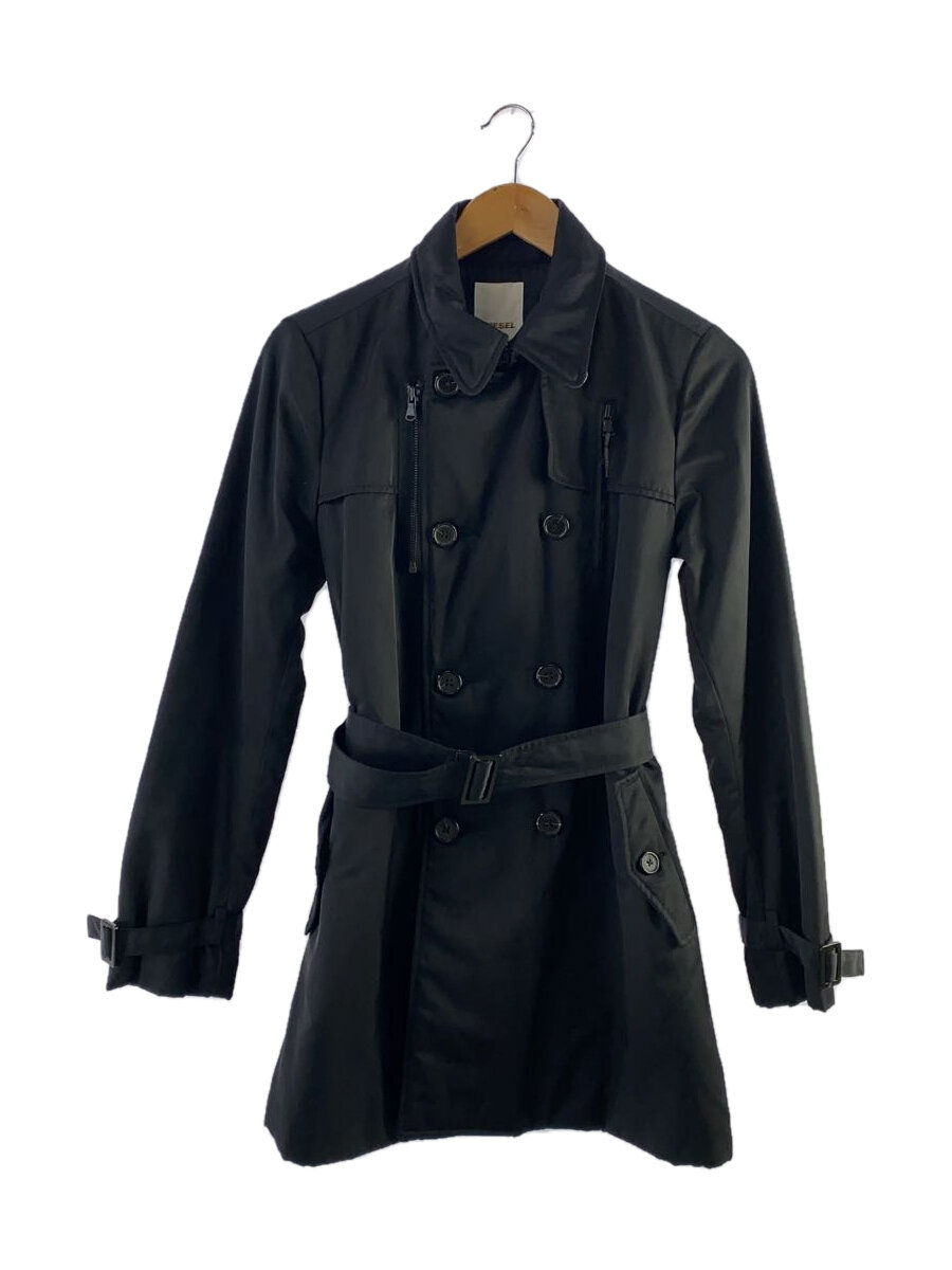 【中古】DIESEL◆コート/S/--/BLK/ブラック/黒【メンズウェア】