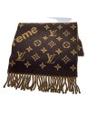 【中古】LOUIS VUITTON◆マフラー/ウール/BRW/総柄/メンズ/MP1891//【服飾雑貨他】