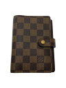【中古】LOUIS VUITTON◆アジェンダPM_ダミエ・エベヌ_BRW/--/BRW/総柄/レディース【服飾雑貨他】
