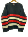 【中古】TOMMY HILFIGER◆TOMMY HILFIGER/スウェット/M/コットン/BLK/ボーダー/黒【メンズウェア】(4)