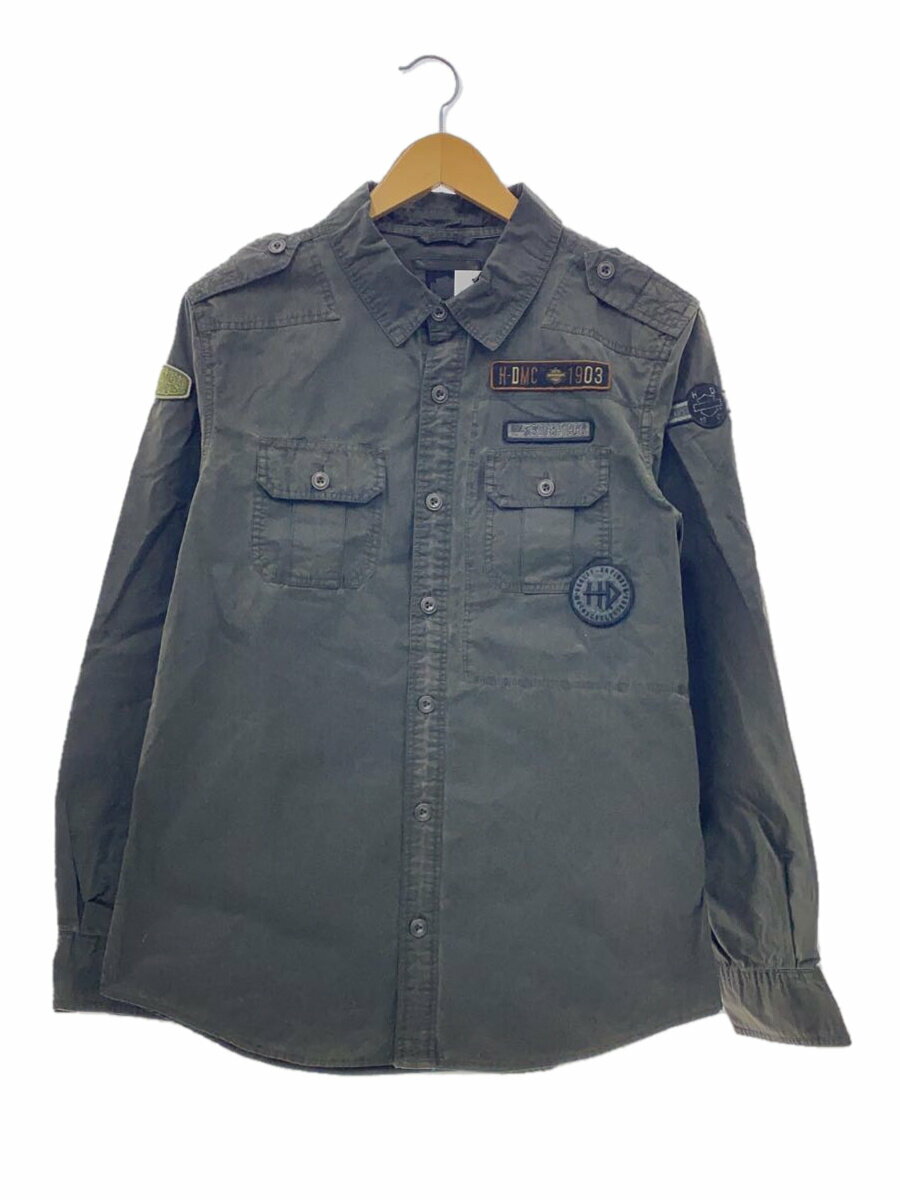 【中古】HARLEY DAVIDSON◆長袖シャツ/M/コットン/KHK【メンズウェア】