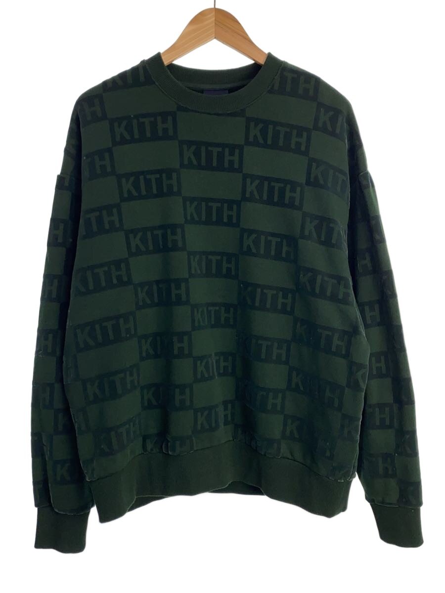 【中古】KITH◆スウェット/M/コットン/GRN/総柄/KHM031307【メンズウェア】