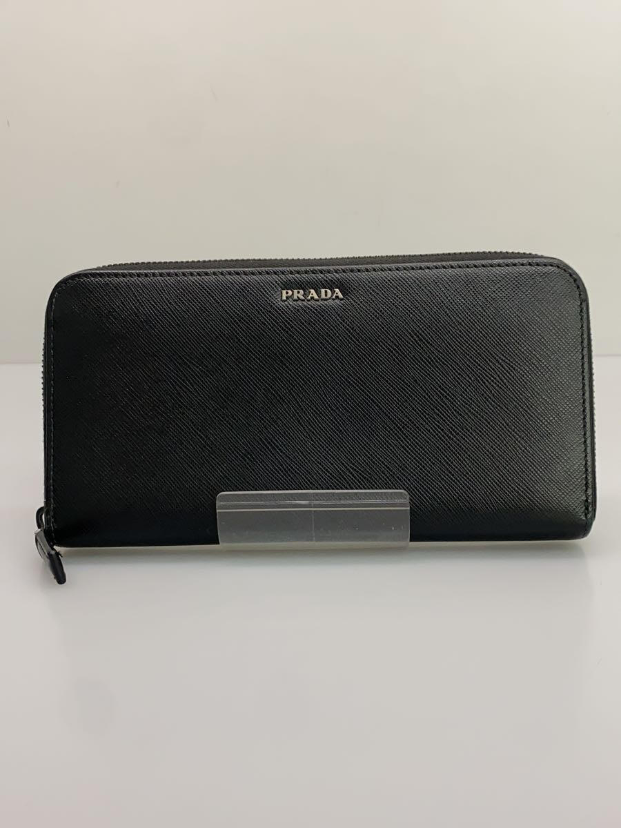 【中古】PRADA◆SAFFIANO NERO/長財布/レザー/BLK/メンズ/2ML317【服飾雑貨他】