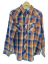 【中古】JCPenney◆長袖シャツ/XL/アクリル/BRW/チェック【メンズウェア】
