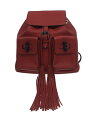 【中古】GUCCI◆リュック/レザー/RED/370833/バンブーバックパック【バッグ】