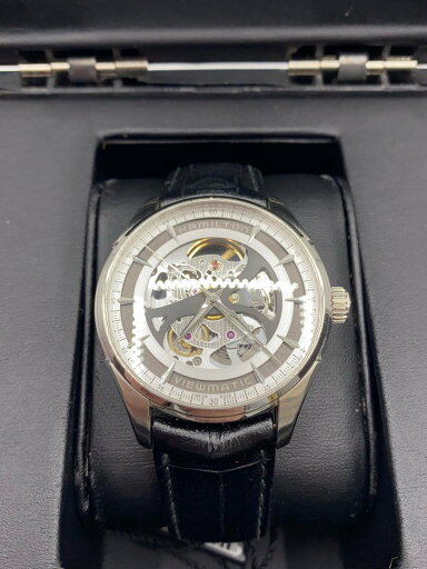 【中古】HAMILTON◆自動巻腕時計/アナログ/レザー/SLV/BLK/H42555751【服飾雑貨他】 【中古】HAMILTON◆自動巻腕時計/アナログ/レザー/SLV/BLK/H42555751【服飾雑貨他】