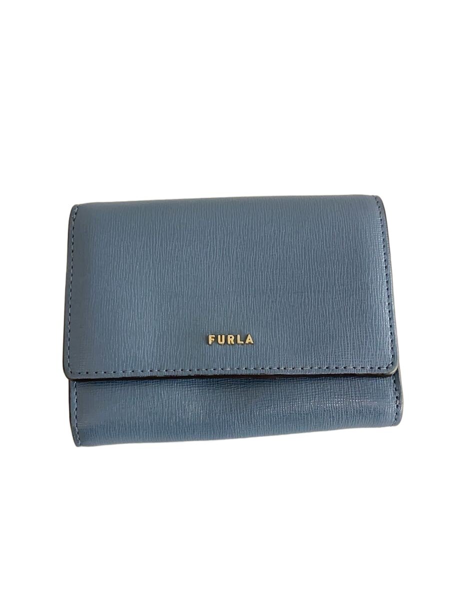 【中古】FURLA◆2つ折り財布/--/BLU/無�
