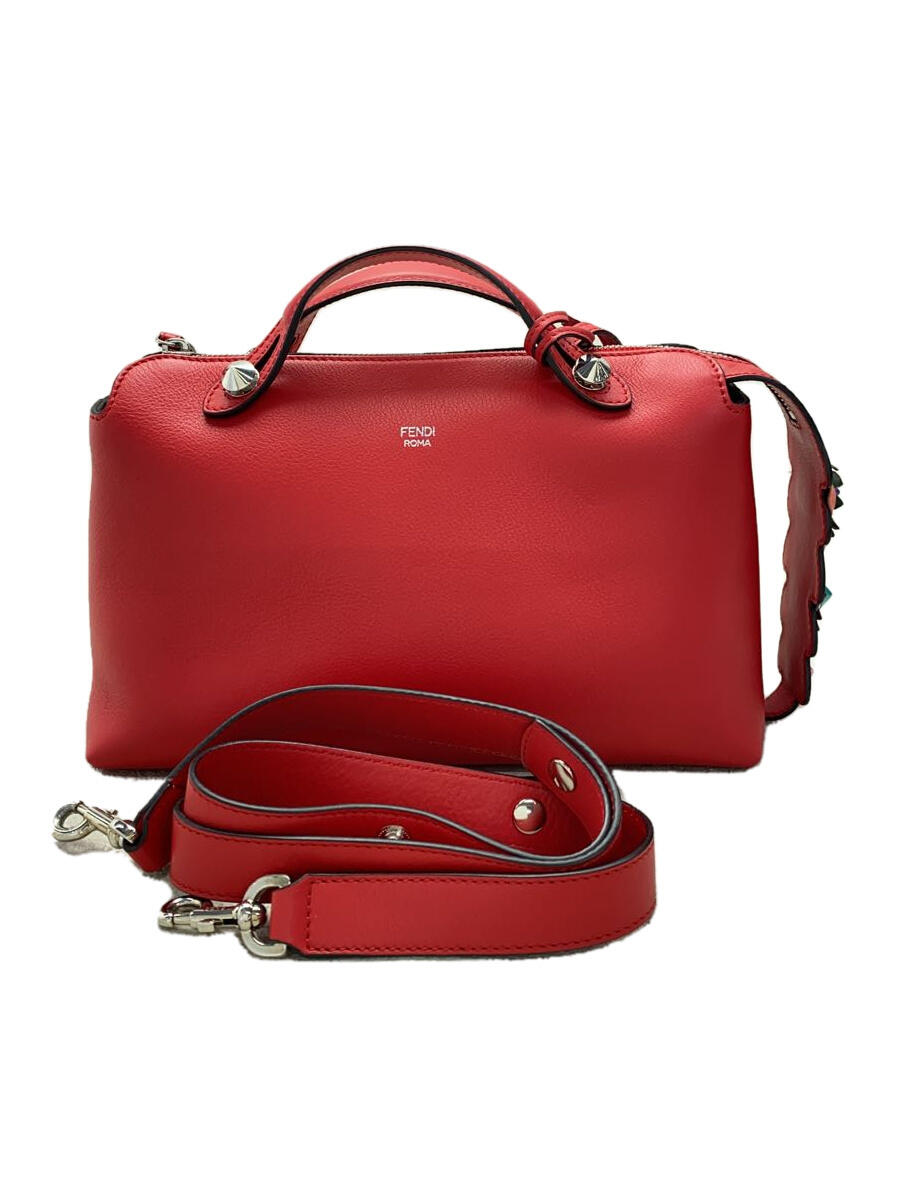 【中古】FENDI◆BY THE WAY MIDIUM Flowerland バイザウェイ RED/ハンドバッグ/RED/レザー//【バッグ】