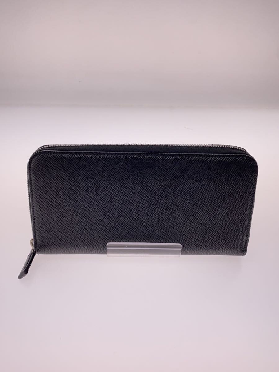 【中古】PRADA◆SAFFIANO/長財布/レザー/BLK/メンズ/2ML317【服飾雑貨他】