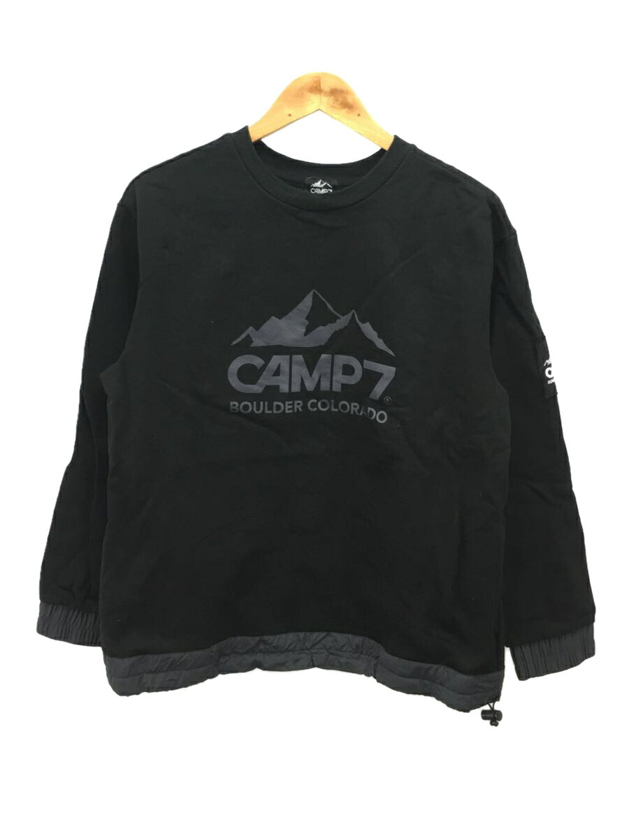 【中古】CAMP7◆スウェット/M/コットン/BLK/無地【メンズウェア】