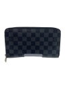 【中古】LOUIS VUITTON◆ジッピー・オーガナイザーNM_ダミエ・グラフィット_BLK/PVC/BLK/総柄/メンズ【服飾雑貨他】