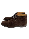 【中古】CROCKETT&JONES◆チャッカブーツ/UK8/BRW/スウェード/5072 29【シューズ】