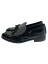 【中古】CALZOLERIA TOSCANA◆ツイード・タッセルローファー/40/BLK/レザー【シューズ】(4)