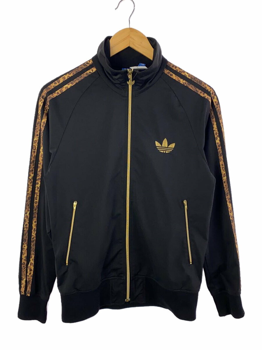 【中古】adidas◆LEOPARD LINE JERSEY TOP/ジャケット/S/--/BLK/W39303【メンズウェア】