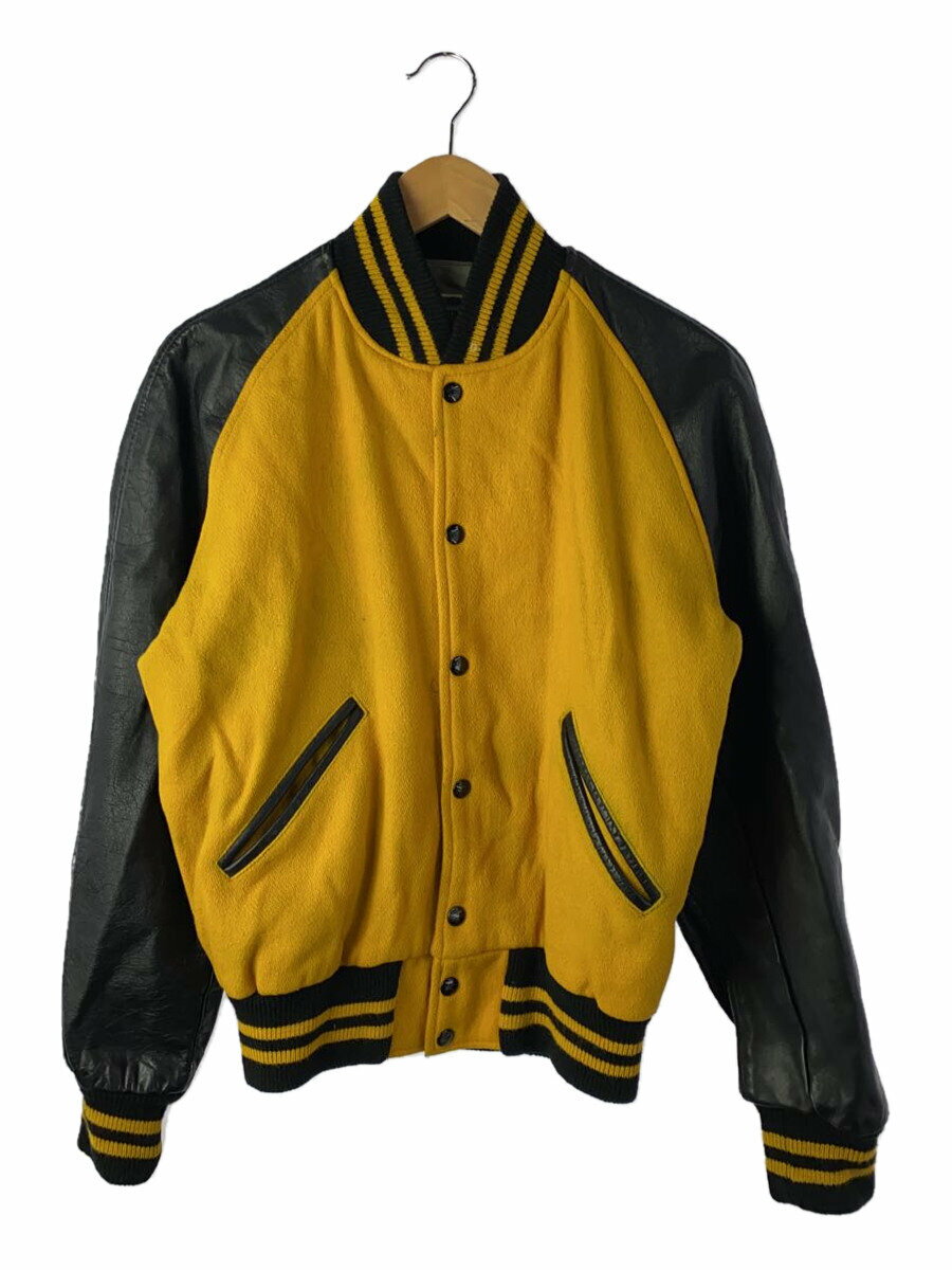 【中古】70s前後/スタジャン/36/レザー/YLW【メンズウェア】