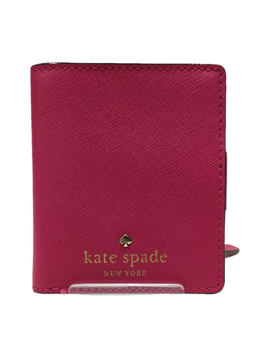 【中古】kate spade new york◆2つ折り財布/--/PNK/無地/レディース【服飾雑貨他】