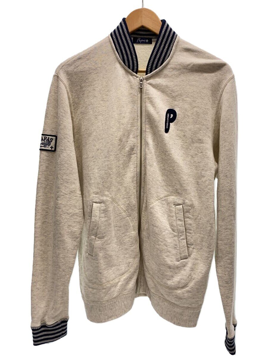 【中古】Papas◆ブルゾン/M/コットン/CRM/D049AUJM002【メンズウェア】