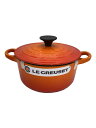 【中古】LE CREUSET◆ホーロー鍋/鍋/サイズ:16cm/ORN/鋳物鍋/無水調理/未使用【キッチン用品】