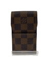 【中古】LOUIS VUITTON◆エテュイ・シガレット_ダミエ・エベヌ_BRW/--/BRW/メンズ【服飾雑貨他】