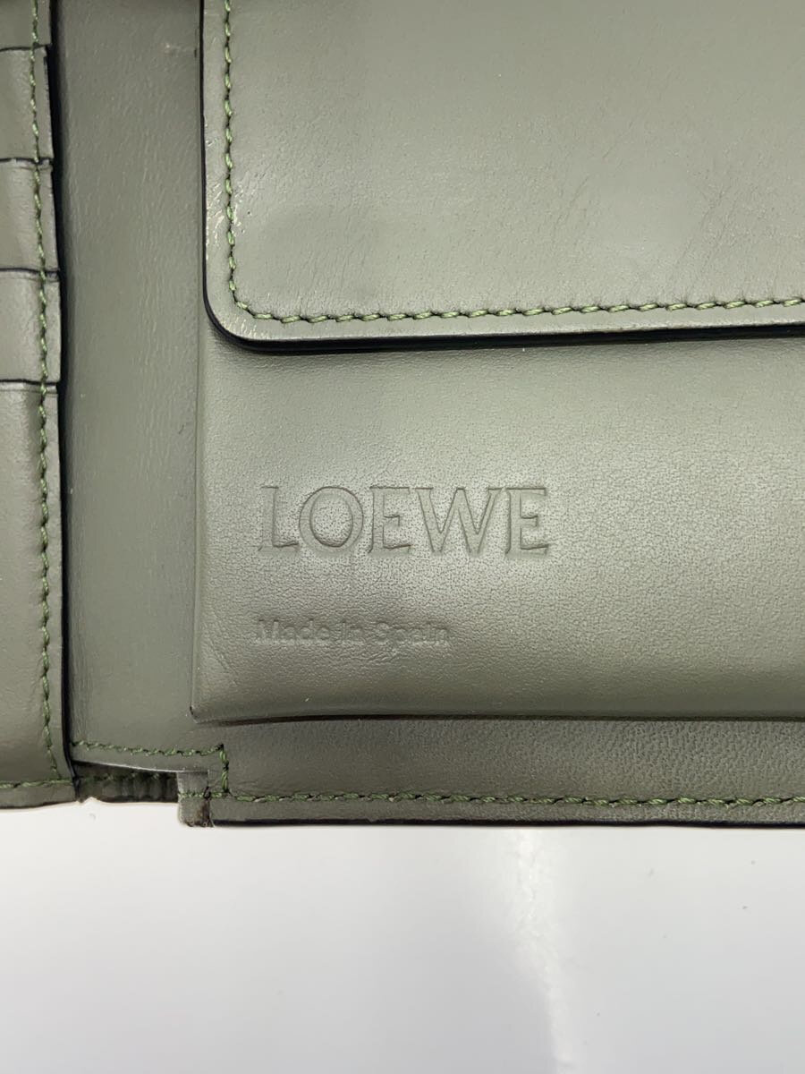 【中古】LOEWE◆2つ折り財布/レザー/GRY/無地/メンズ【服飾雑貨他】