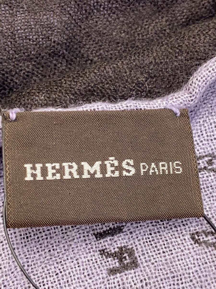 【中古】HERMES◆ストール/カシミア/PUP/総柄/レディース【服飾雑貨他】