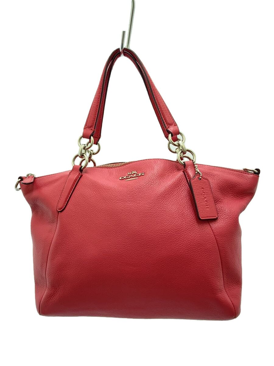 COACH - 【中古】COACH◆ハンドバッグ_オールレザー/レザー/PNK【バッグ】