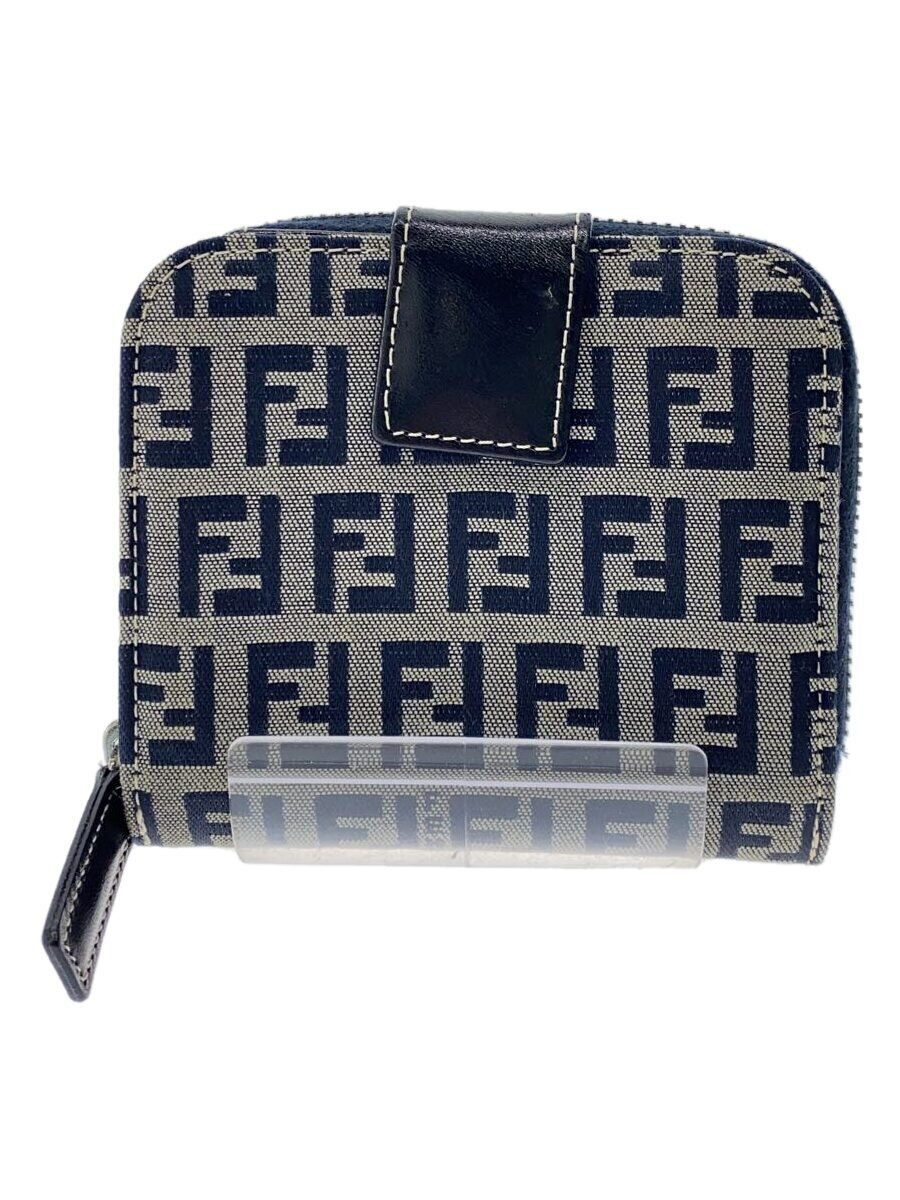 Rakuten - 【中古】FENDI◆2つ折り財布/キャンバス/GRY/総柄/レディース【服飾雑貨他】