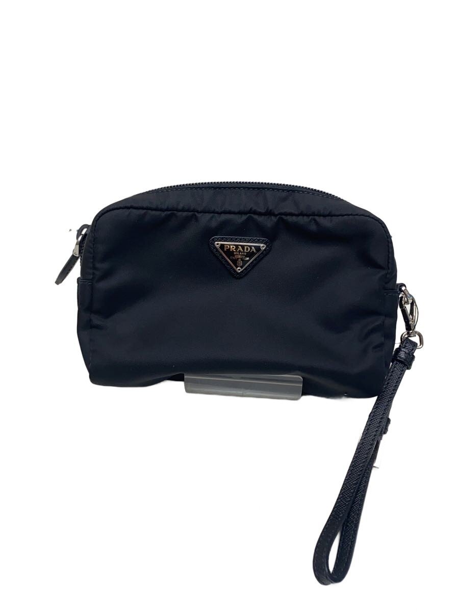 【中古】PRADA◆ポーチ/ナイロン/BLK/1NE021【バッグ】