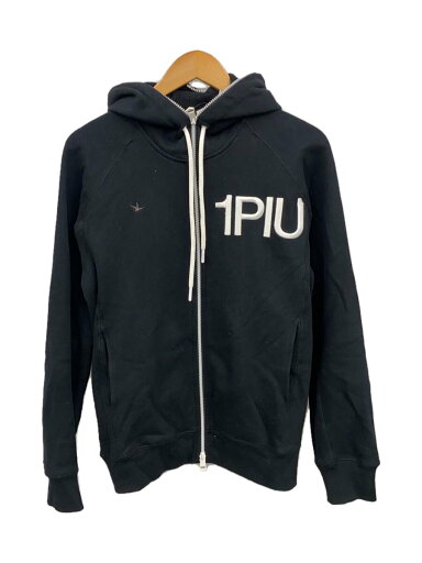 【中古】1piu1uguale3◆刺繍ロゴスウェットパーカー/ジップパーカー/L/コットン/BLK/USO-23068【メンズウェア】 【中古】1piu1uguale3◆刺繍ロゴスウェットパーカー/ジップパーカー/L/コットン/BLK/USO-23068【メンズウェア】