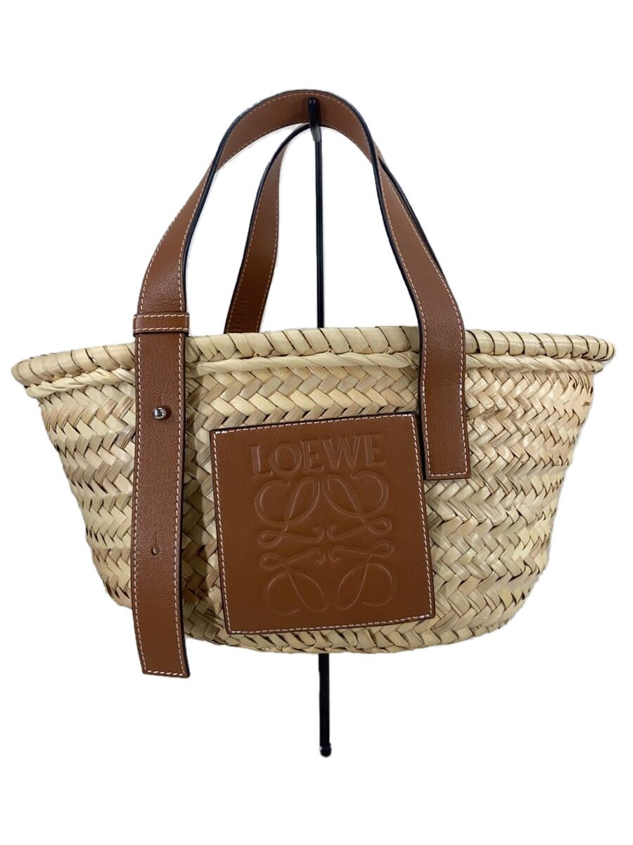 【中古】LOEWE◆アナグラム/カゴバッグ/バスケットバッグ/トートバッグ/--/BEG【バッグ】