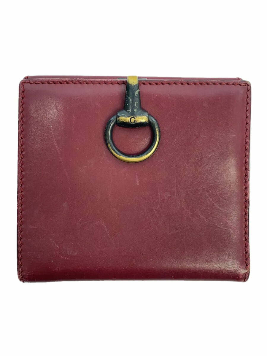 【中古】GUCCI◆2つ折り財布/ボルドー/無地/メンズ/101603/使用感有り/グッチ【服飾雑貨他】
