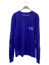 【中古】CHROME HEARTS◆長袖Tシャツ/M/コットン/BLU【メンズウェア】