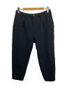 【中古】Curly◆ワイドテーパードパンツ/ボトム/3/ナイロン/BLK/毛玉有【メンズウェア】