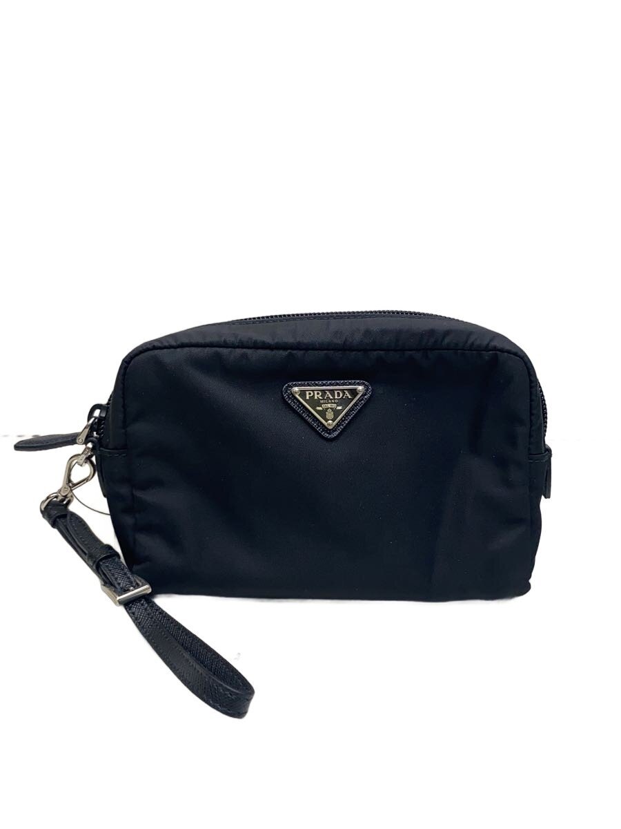 【中古】PRADA◆ポーチ/ナイロン/BLK/1NE021【バッグ】