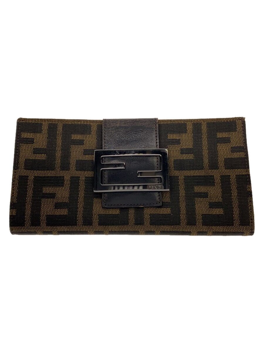 【中古】FENDI◆長財布/キャンバス/BRW/総柄/レディース//【服飾雑貨他】