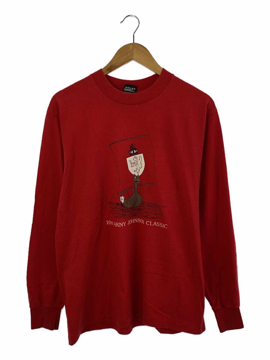 【中古】FRUIT OF THE LOOM◆90-00S/USA製/BESTタグ/シングル/長袖Tシャツ/L/コットン/RED【メンズウェア】