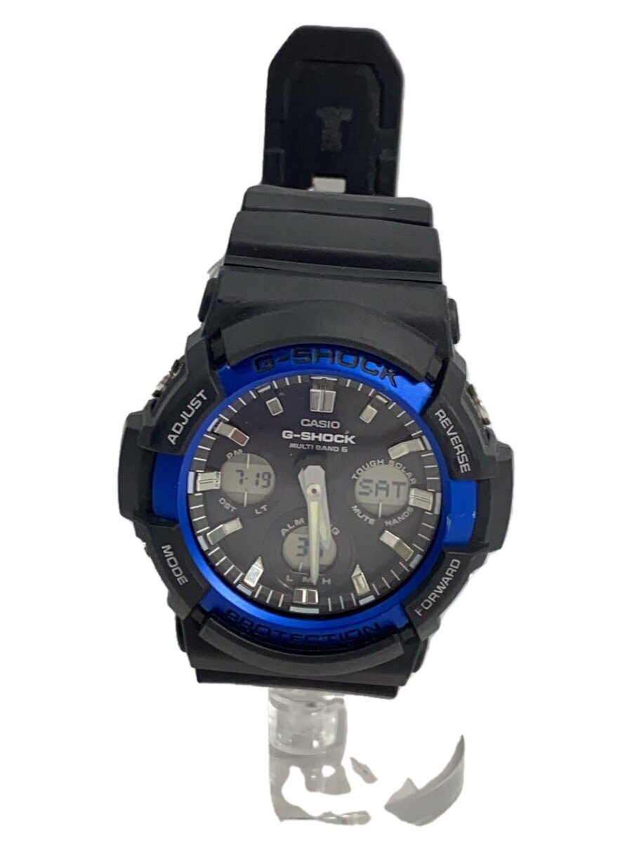 【中古】CASIO◆ソーラー腕時計・G-SHOCK/デジアナ/ブラック【服飾雑貨他】