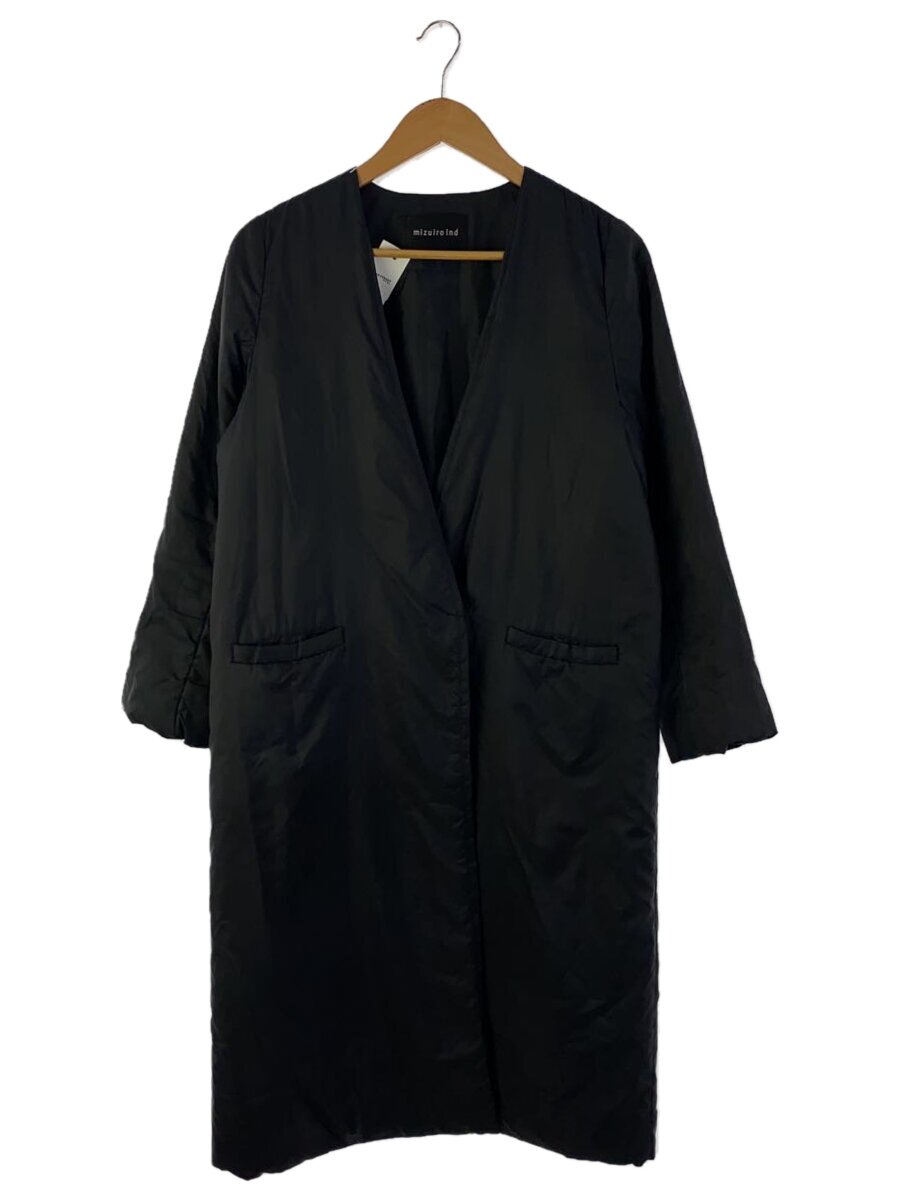 【中古】mizuiro ind◆コート/--/ポリエステル/BLK/中