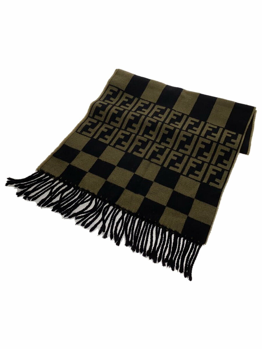 【中古】FENDI◆マフラー/ウール/BEG/レディース【服飾雑貨他】