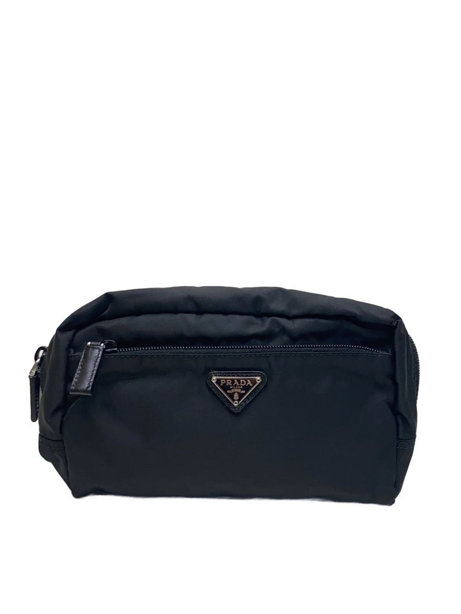 【中古】PRADA◆ポーチ/ナイロン/BLK【バッグ】