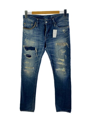 【中古】HYSTERIC GLAMOUR◆スタッズ/ダメージ加工/ストレートパンツ/M/コットン/0141AP10【メンズウェア】 【中古】HYSTERIC GLAMOUR◆スタッズ/ダメージ加工/ストレートパンツ/M/コットン/0141AP10【メンズウェア】