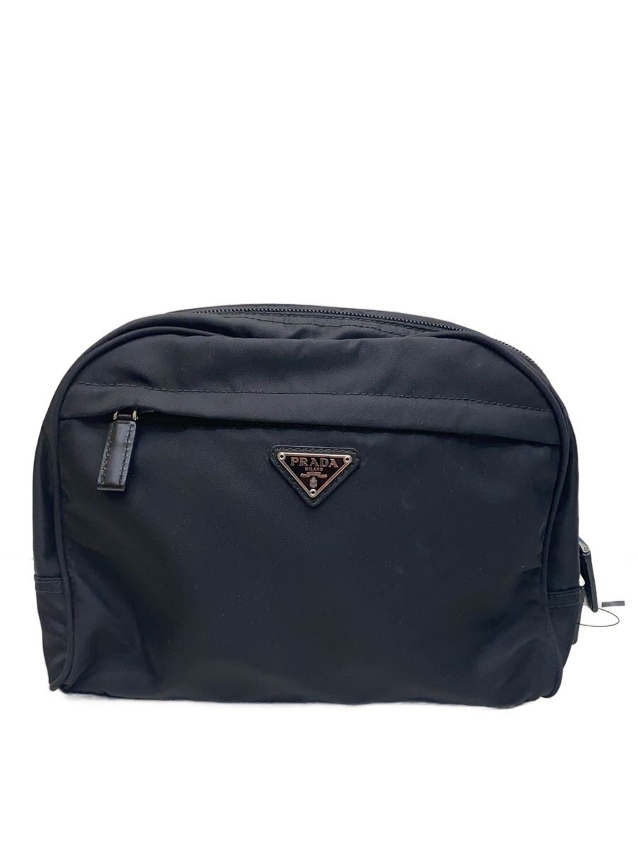 【中古】PRADA◆ポーチ/ナイロン/BLK【バッグ】