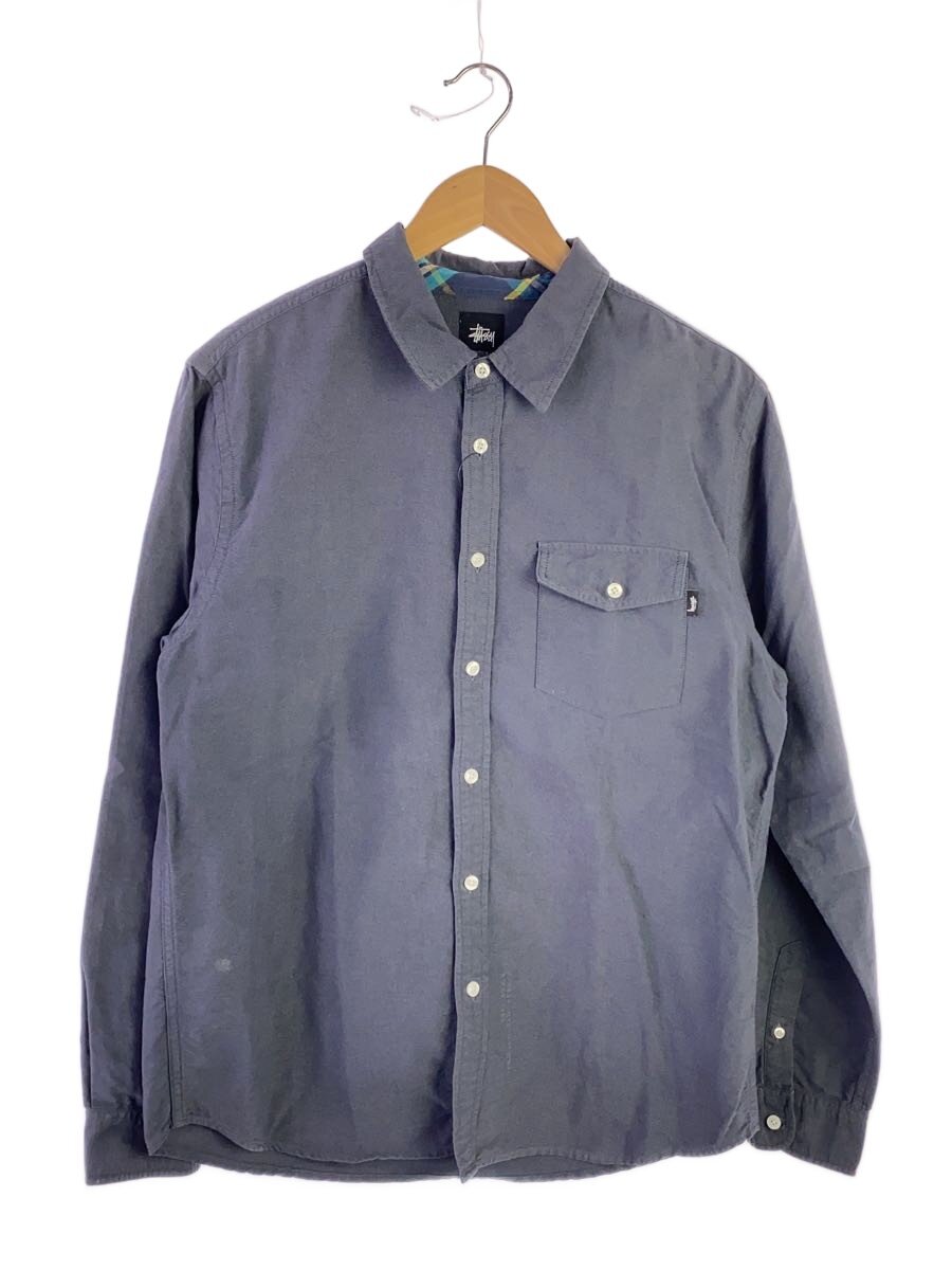 【中古】STUSSY◆長袖シャツ/M/コットン/GRY【メンズウェア】
